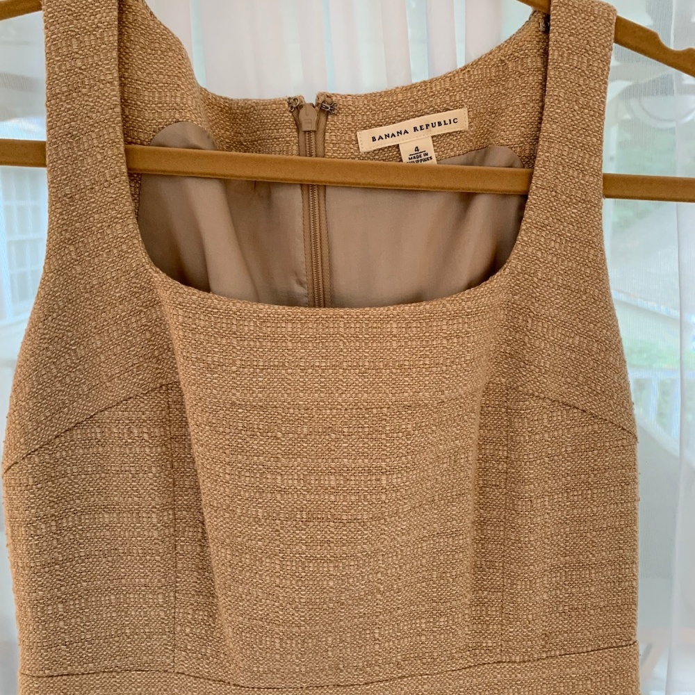 Banana Republic Tweed Beige Dress Sz 4